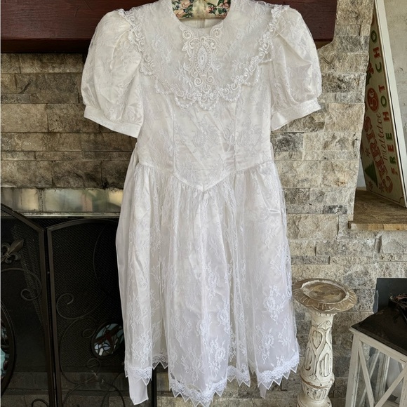 Vintage Girls Dress Jessica McClintock Lace Dress size 8 - Picture 9 of 12